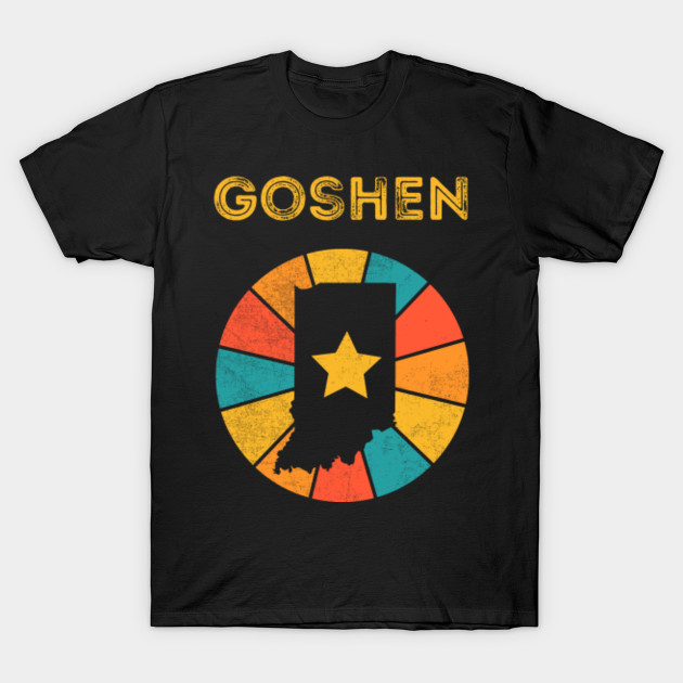 Goshen Indiana T-Shirt Vintage City Retro Souvenir US State Silhouette Lover Gift With Star